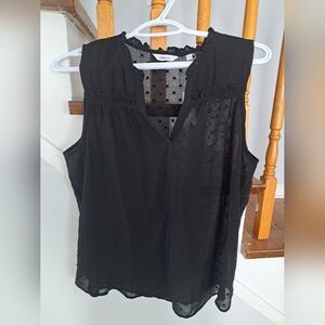 Reitmans Polka Dot Sheer Top Large